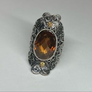 Unique Brown Setting Silver Adjustable Earrings